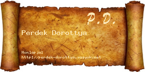 Perdek Dorottya névjegykártya
